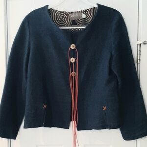 Abafuzi Design Teal BLUE Wool Mohair Women's Jacket